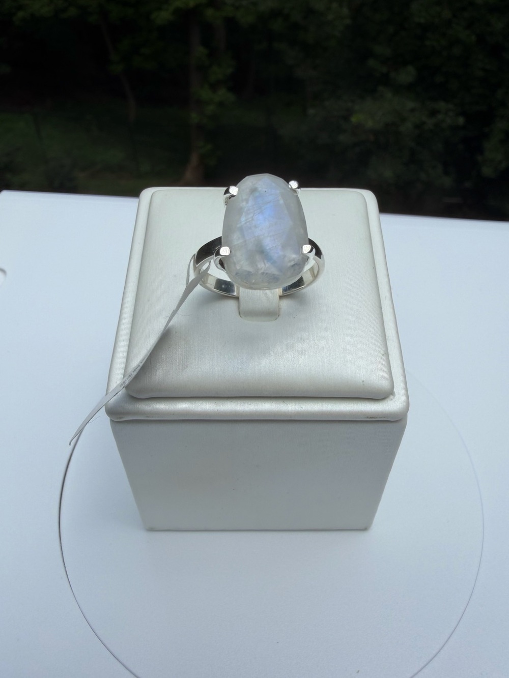 NWT 12x17mm faceted Moonstone ring in sterling silver!